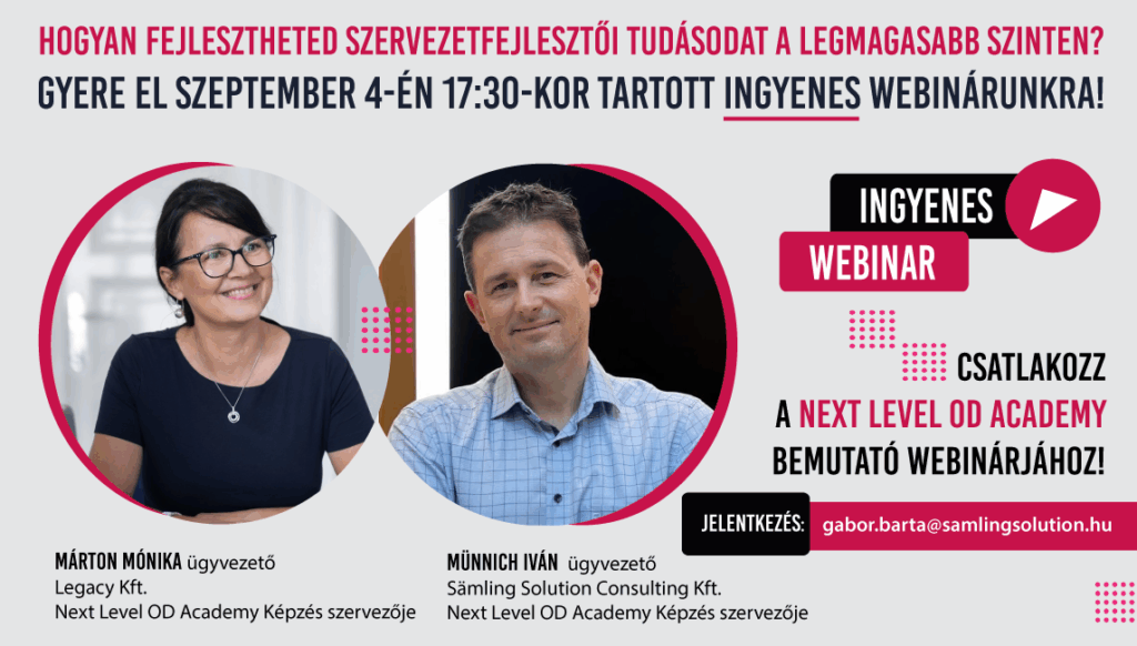 Next Level OD Academy webinár – Ismerd meg a képzést, kérdezz az oktatóktól - Sämling Solution Consulting